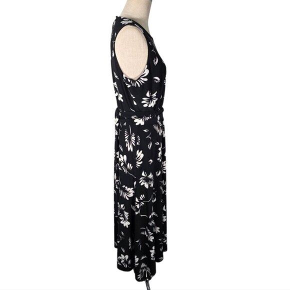 Ralph Lauren Black and White Belted Sleeveless Maxi Sundress Size 12 - Picture 4 of 13